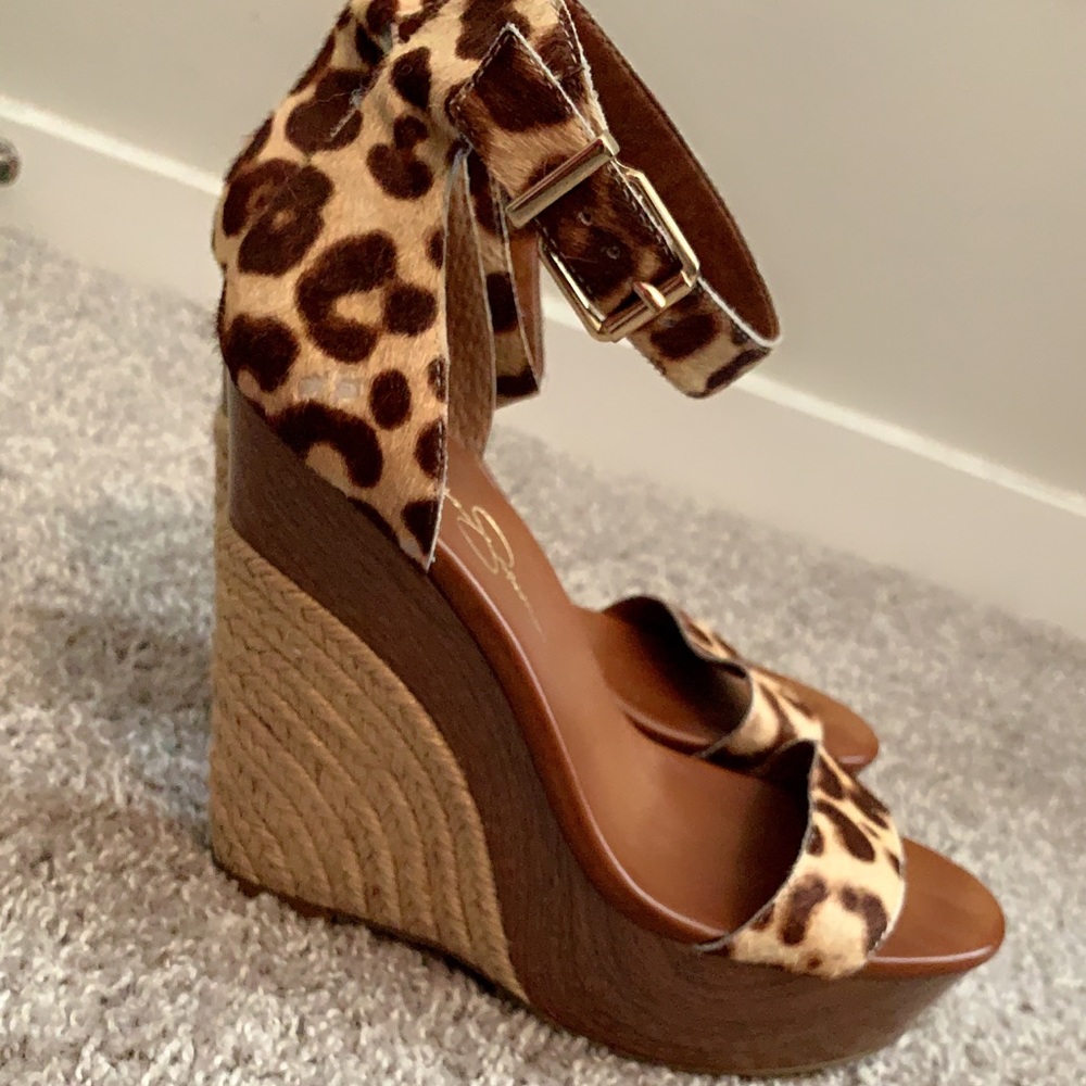Jessica Simpson Animal Print Espadrille Wedge Heel